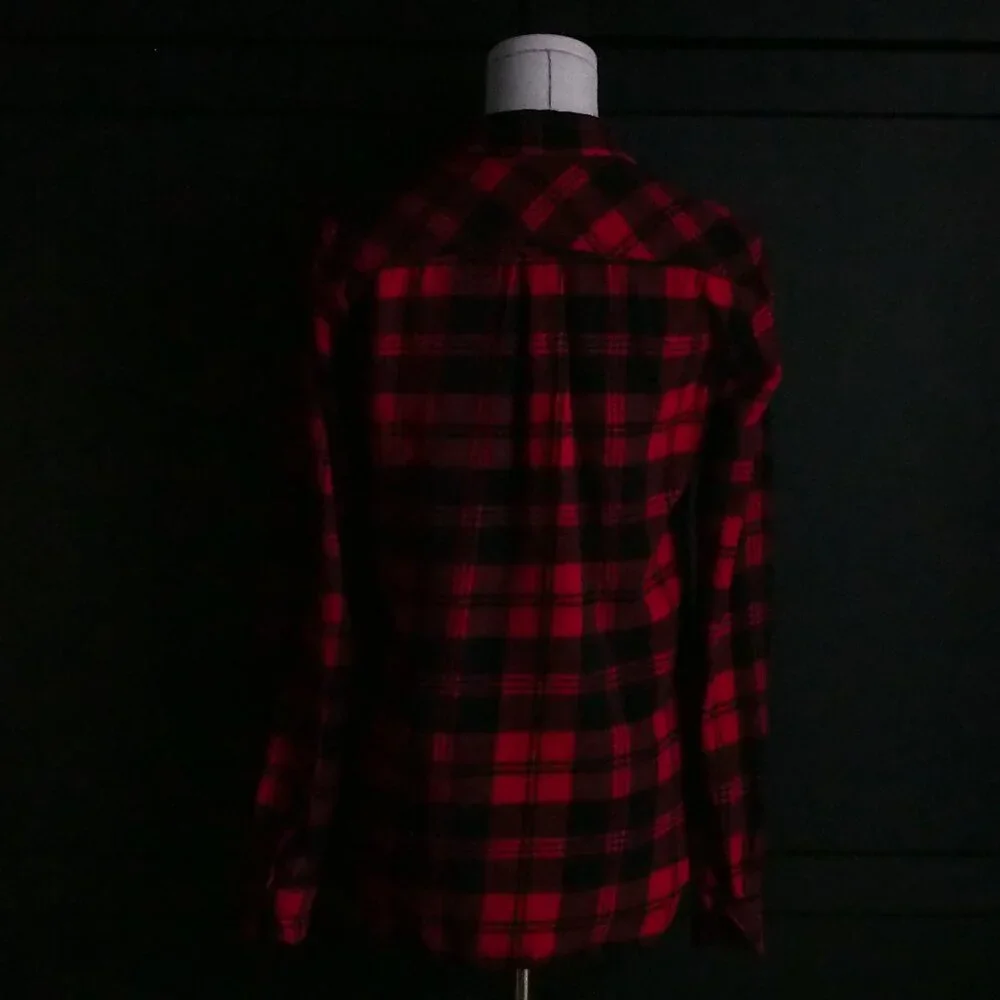 Original Weatherproof Vintage | Plaid Flannel Shirt in Red & Black - Picture 6 of 6